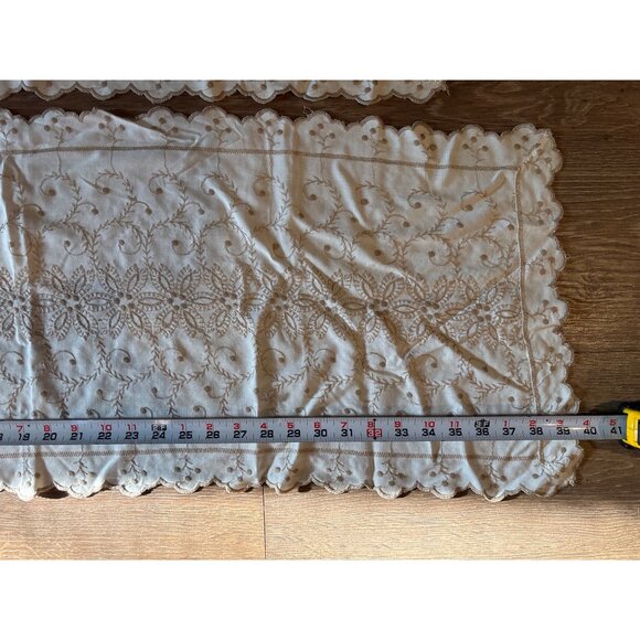 Embroidered dresser/night stand 4 pc set Beige Floral Pattern - Picture 5 of 9